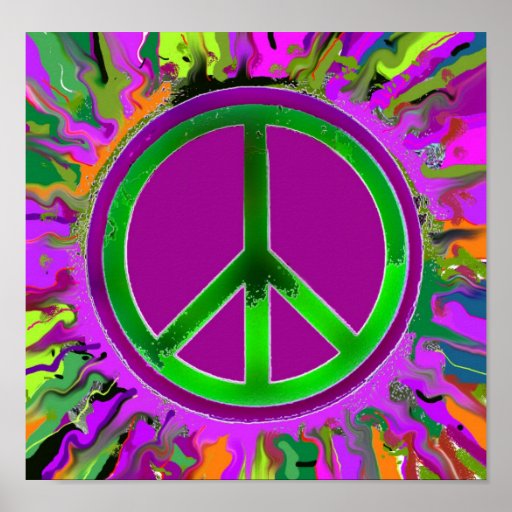 SUPER Groovy Peace Sign Poster | Zazzle