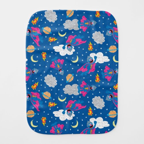 Super Grover 20 Night Sky Pattern Baby Burp Cloth