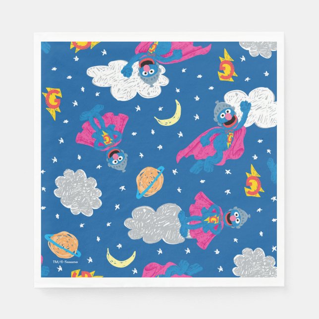 Super Grover 2.0 Night Sky Pattern Napkins (Front)