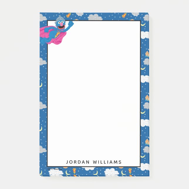 Super Grover 2.0 Night Sky Pattern Post-it Notes (Front)