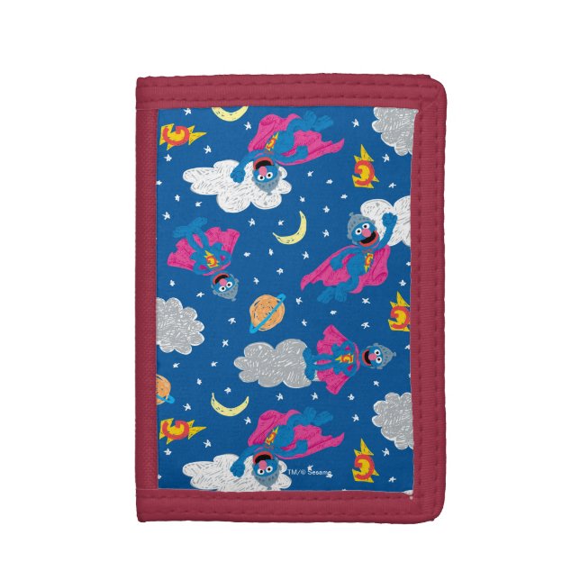 Super Grover 2.0 Night Sky Pattern Trifold Wallet (Front Vertical)