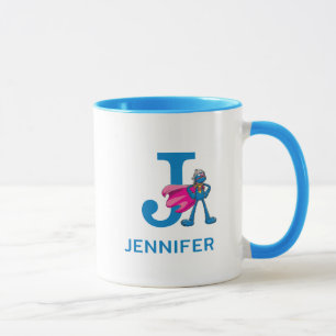 Super Grover Add Your Name & Monogram J Mug