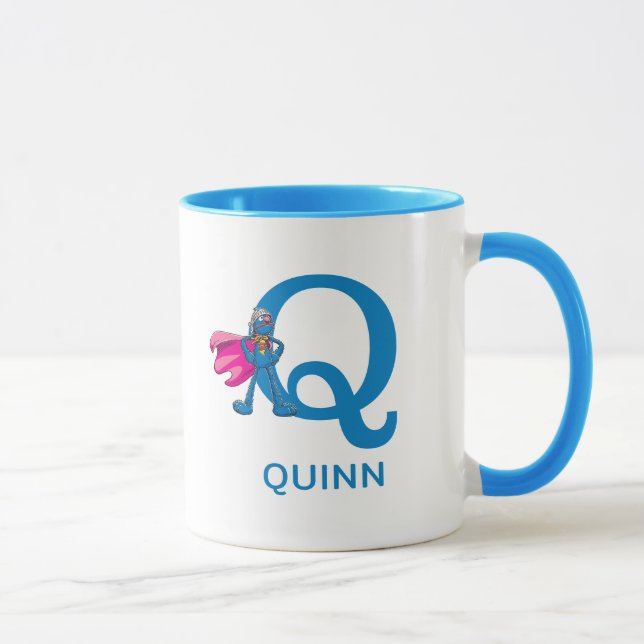 Super Grover Add Your Name & Monogram Q Mug (Right)