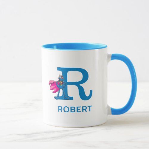 Super Grover Add Your Name  Monogram R Mug