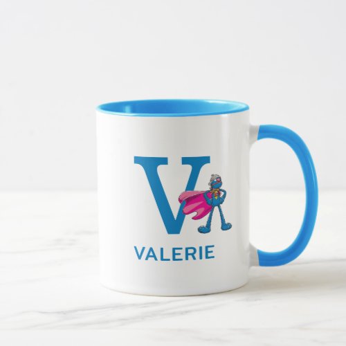 Super Grover Add Your Name  Monogram V Mug