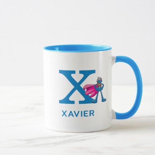 Super Grover Add Your Name  Monogram X Mug