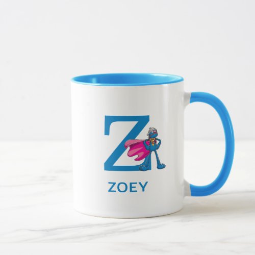 Super Grover Add Your Name  Monogram Z Mug