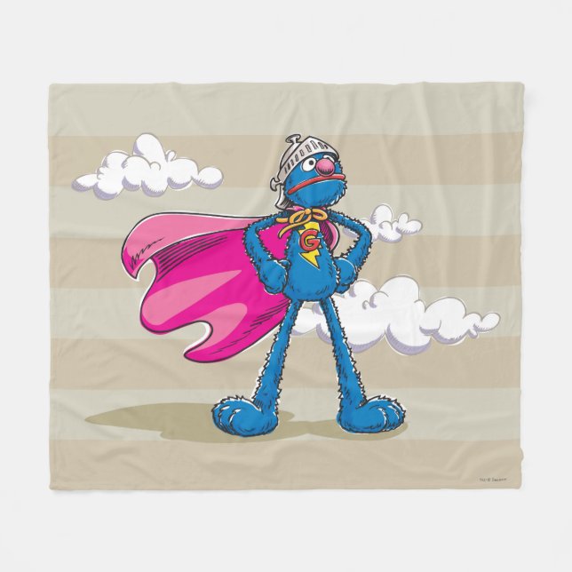 Super Grover Fleece Blanket (Front (Horizontal))