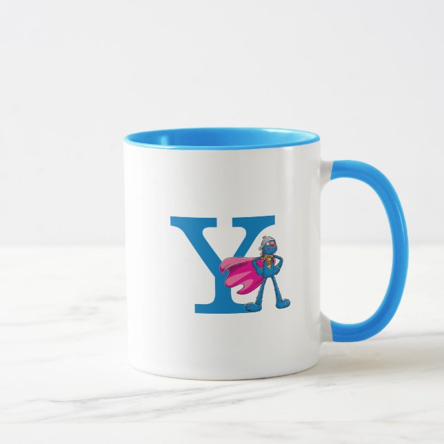 Super Grover Monogram Y Mug (Right)