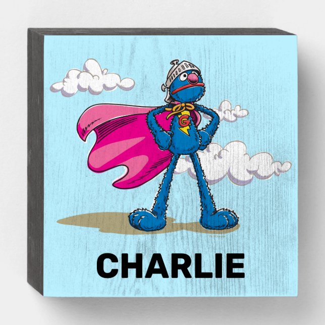 Super Grover Wooden Box Sign (Front Horizontal)