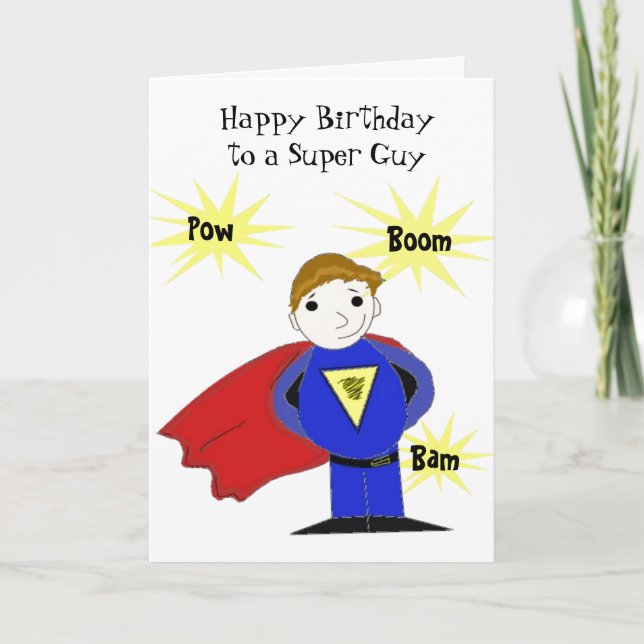 Super Guy Birthday Greeting Card (Front)