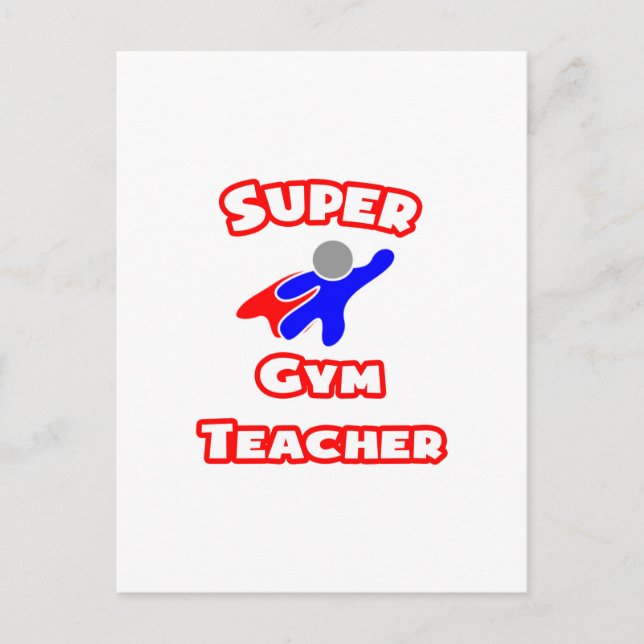 Super Gym Teacher Postcard (Front)