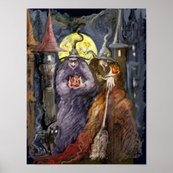 * Super Halloween Witchs * Poster by Alejandro at Zazzle
