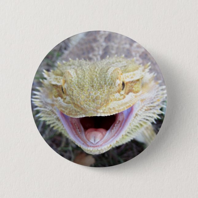 Super Happy Bearded Dragon Button (Front)