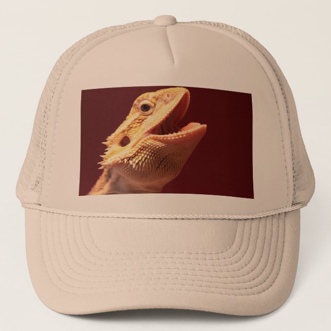 Super Happy Bearded Dragon Trucker Hat (Front)