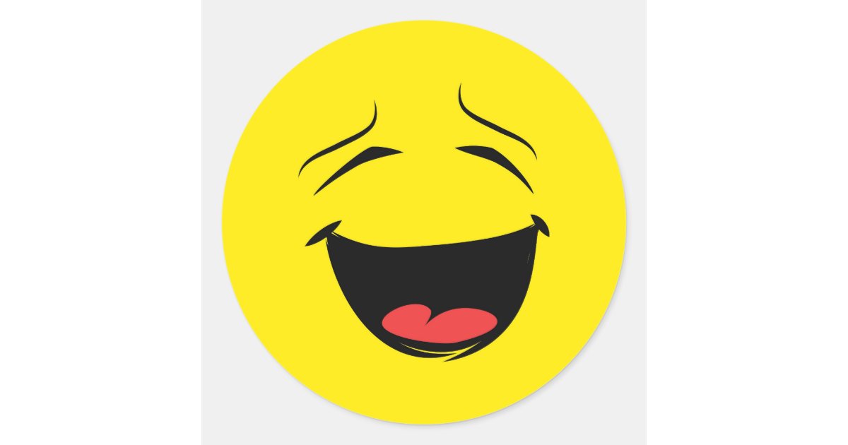 Super Happy Face Emoji Classic Round Sticker Zazzle Com Super Happy Face Emoji Classic Round Sticker Zazzle Com