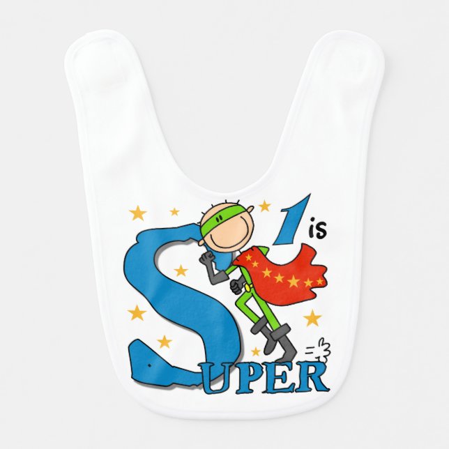Super Hero 1st Birthday Bib (Front)