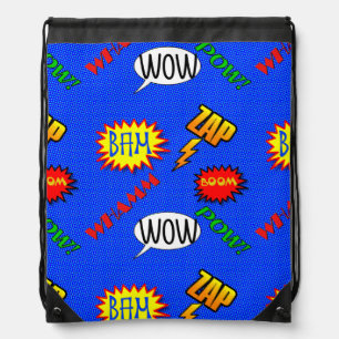 Super Hero Action Drawstring Backpack