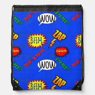 Super Hero Action Drawstring Backpack