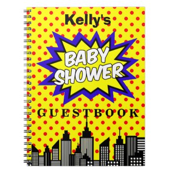 Super Hero Baby Shower Custom Guest Book by PurplePaperInvites at Zazzle