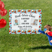 Super Hero Birthday Boy Photo Honk Wave Cheer Yard