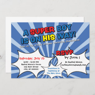 Super Hero Boy Baby Shower Invitation