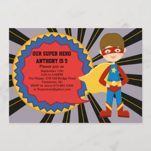 Super Hero Boys Birthday Invitation
