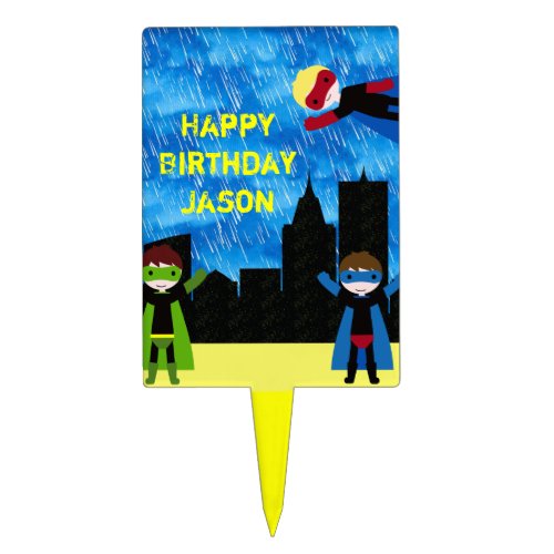 Super Hero Boys Bithday Party Cake Topper