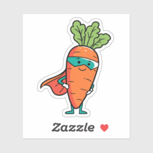 Super Hero Carrot Sticker