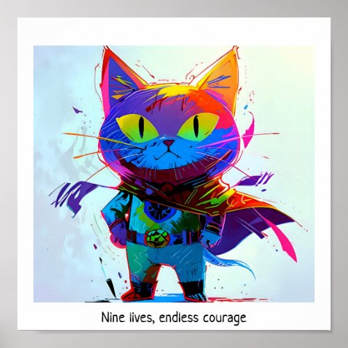 Super hero cat poster