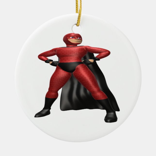 Super Hero Ceramic Ornament (Front)