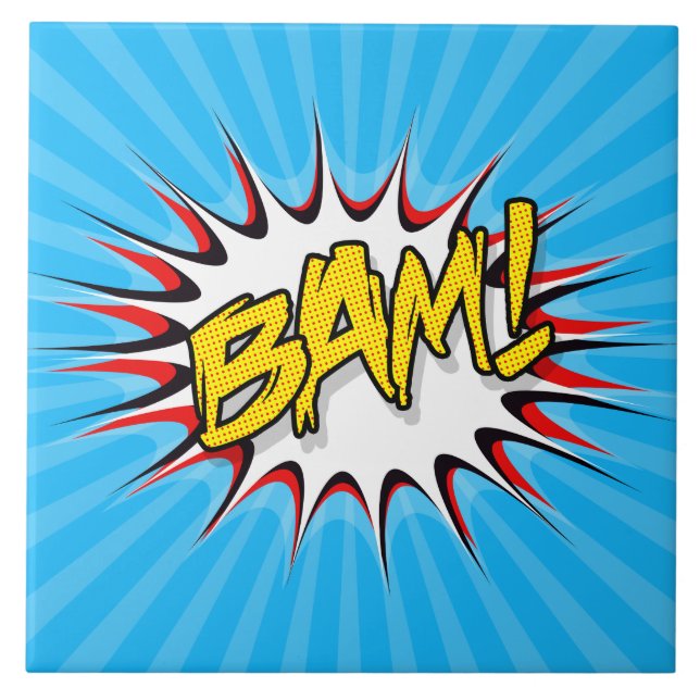 Super Hero Classic Bam! Action Bubble Ceramic Tile (Front)