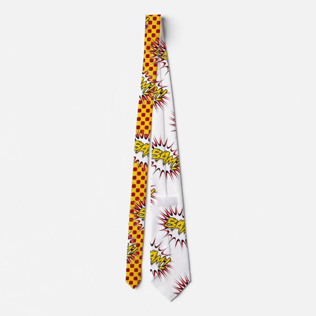 Super Hero Classic Bam! Action Bubble Neck Tie (Back)