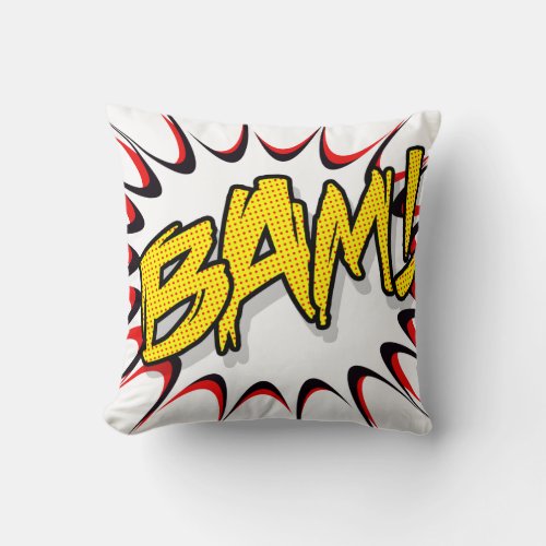 Super Hero Classic Bam Action Bubble Throw Pillow