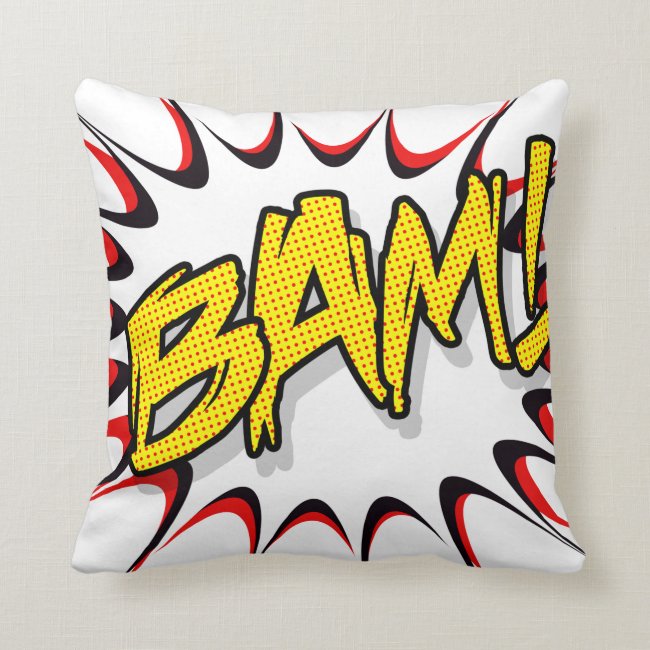 Super Hero Classic Bam! Action Bubble Throw Pillow