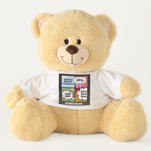 Super Hero Comic Book Adoption Family Gift Teddy Bear