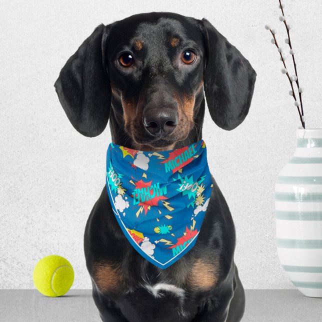 Super Hero Comic Book (Personalized!) Blue Bandana (Creator Uploaded)