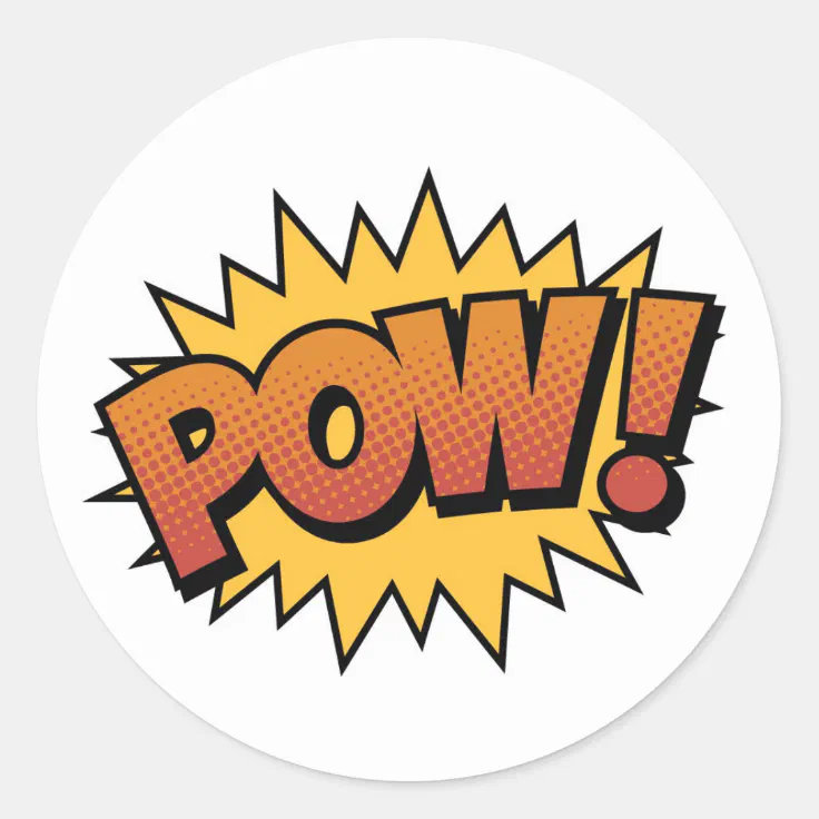 Super Hero Comic Strip POW! Stickers | Zazzle