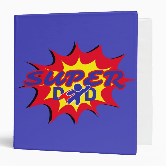 Super Hero Dad Comic Book Father's Day  3 Ring Binder (Front/Inside)