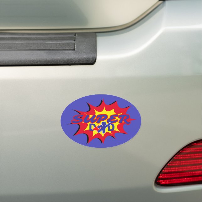 Super Hero Dad Comic Book Father's Day  Car Magnet (In Situ)