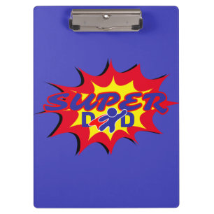 Super Hero Dad Comic Book Father's Day Clipboard