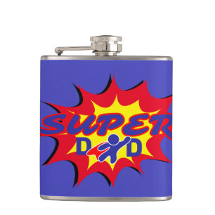 Super Hero Dad Comic Book Father's Day Flask
