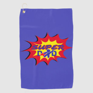 Super Hero Dad Comic Book Father's Day  Golf Towel