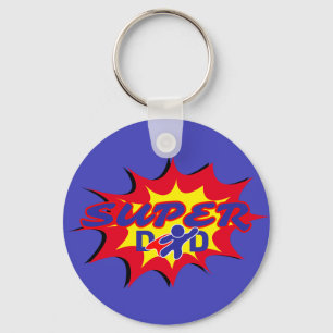 Super Hero Dad Comic Book Father's Day  Keychain