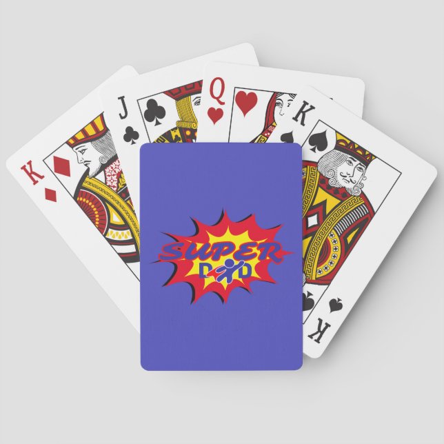 Super Hero Dad Comic Book Father's Day  Poker Cards (Back)