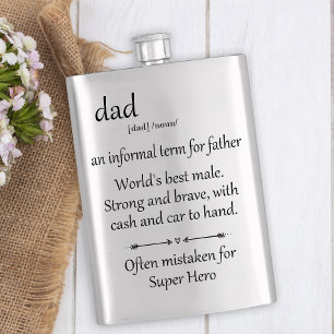 Super Hero Dad Gift Father's Day Flask