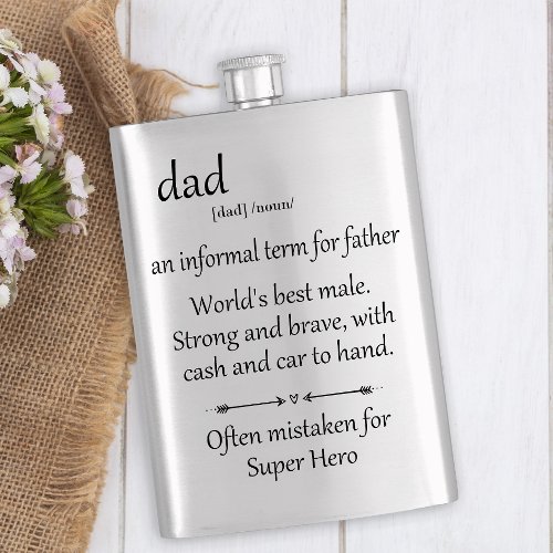 Super Hero Dad Gift Fathers Day Flask