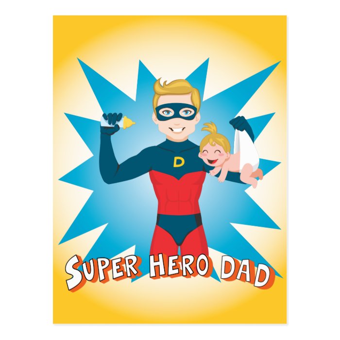 Super Hero Dad Post Card