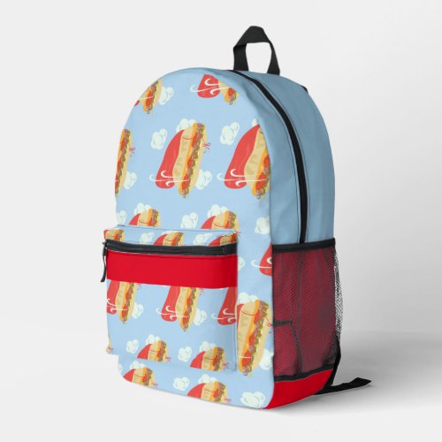Super Hero Flying Caped Sandwich Fun  Printed Backpack