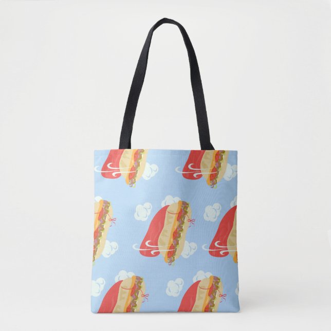 Super Hero Flying Caped Sandwich Fun  Tote Bag (Front)